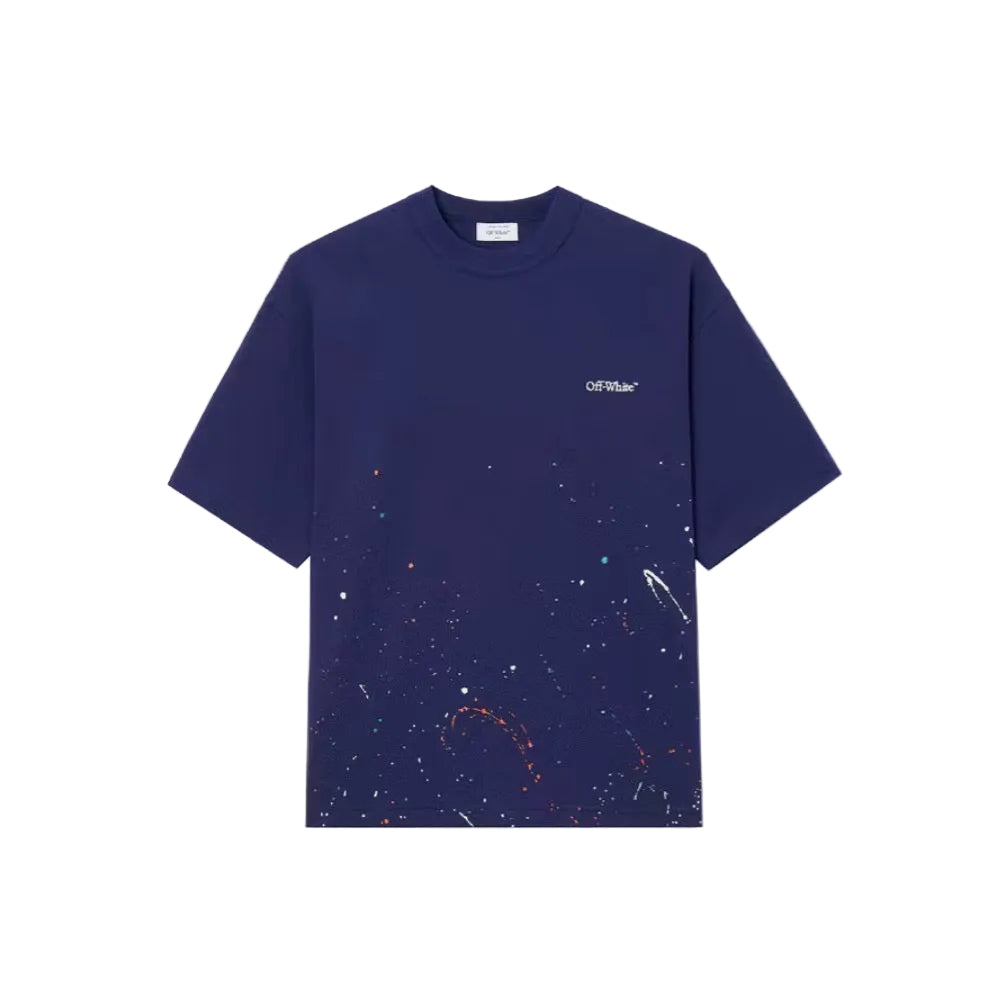 OFF-WHITE BLUE PAINT TEE