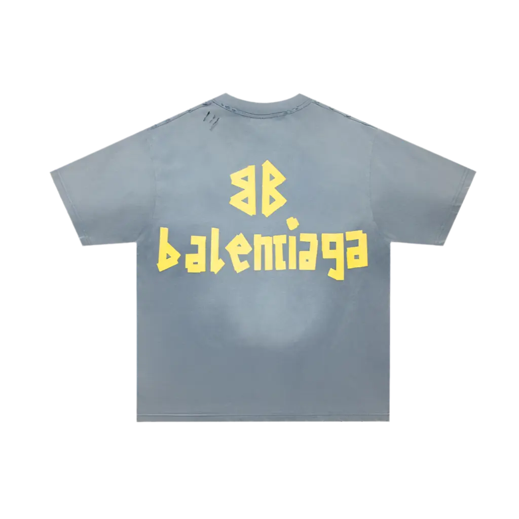 BALENCIAGA TAPE TYPE SKY BLUE FADED TEE - VICE