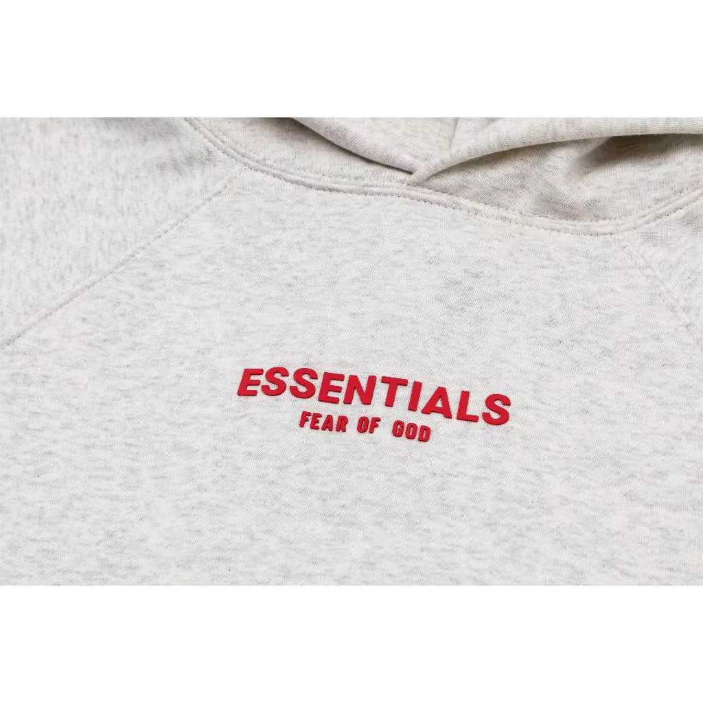 ESSENTIALS RED LOGO HOODIE