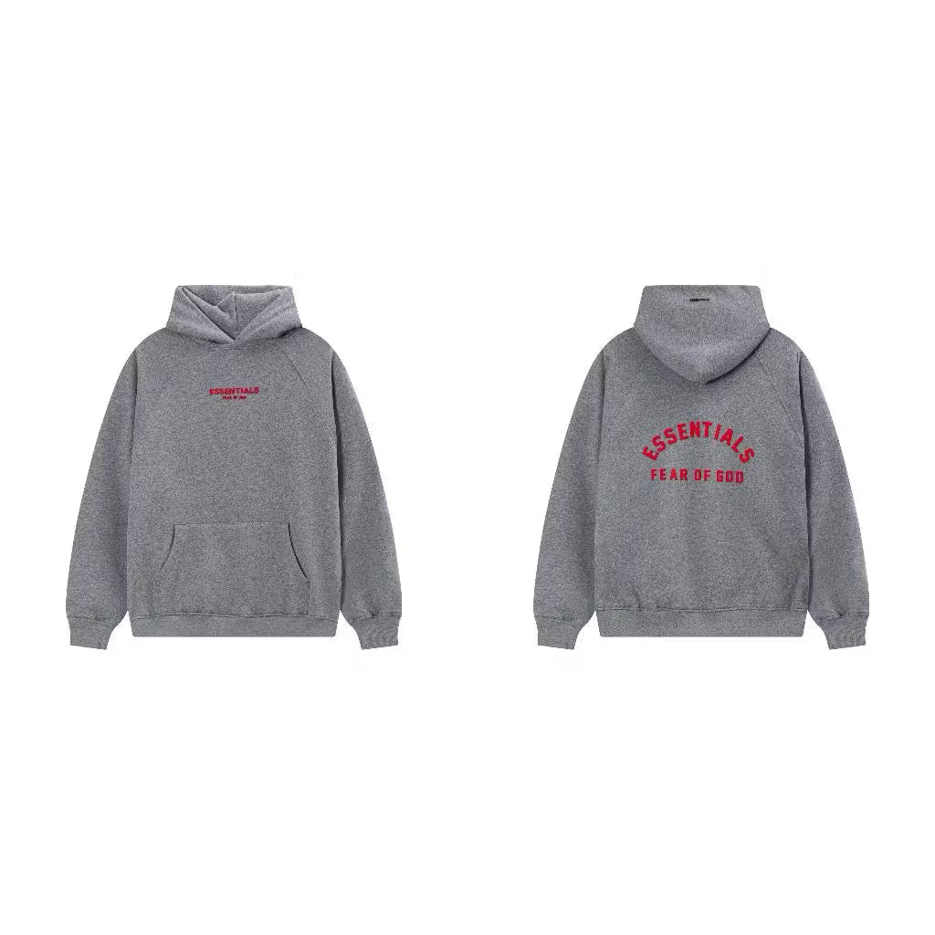 ESSENTIALS RED LOGO HOODIE