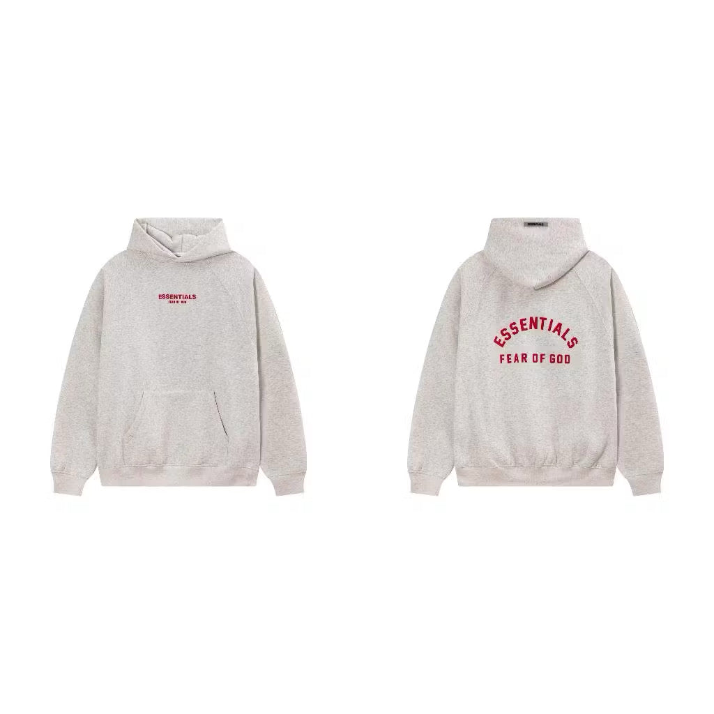 ESSENTIALS RED LOGO HOODIE