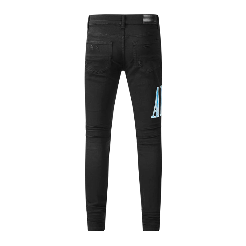 AMIRI SKINNY JEANS BLACK/BLUE - VICE