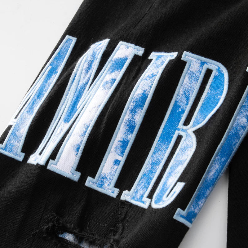 AMIRI SKINNY JEANS BLACK/BLUE - VICE