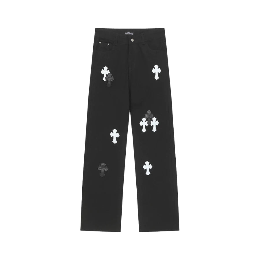 PANTALON CHROME HEARTS BLACK CROSS